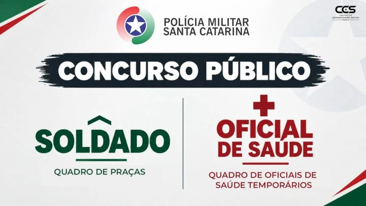 Polícia Militar de SC abre 535 vagas em concursos para soldados e profissionais da saúde