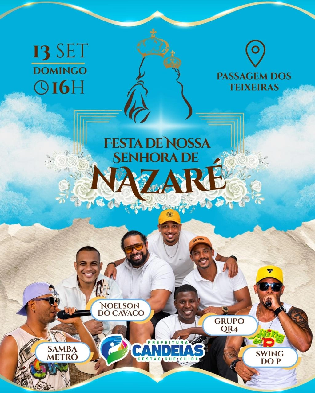 Candeias: Tradicional Festa de Nª .Sª de Nazaré acontece neste domingo em Passagem dos Teixeira