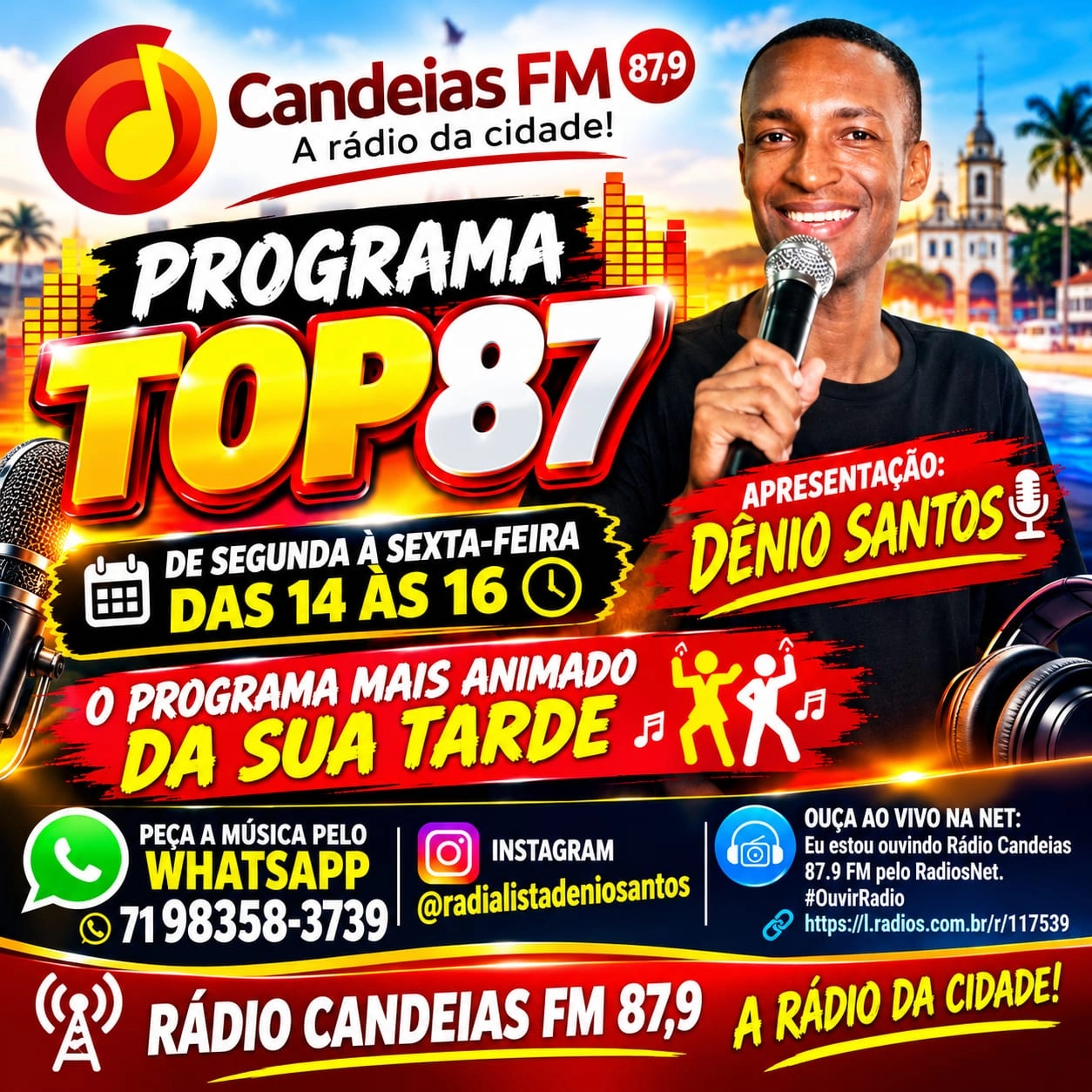 PROGRAMA  TOP87  COM DÊNIO SANTOS DAS 14 ÁS 16h