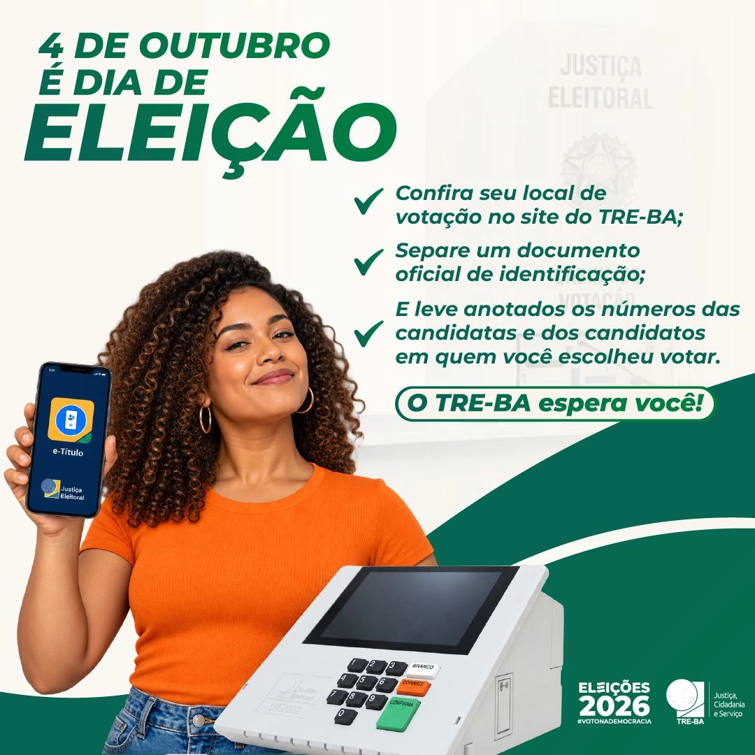 Confira seu local de votação no site do TRE-BA