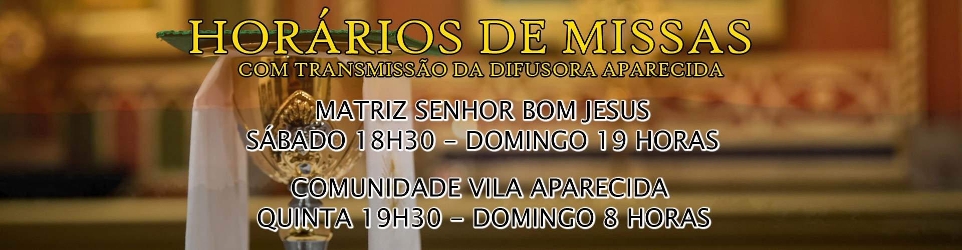 Horário das missas