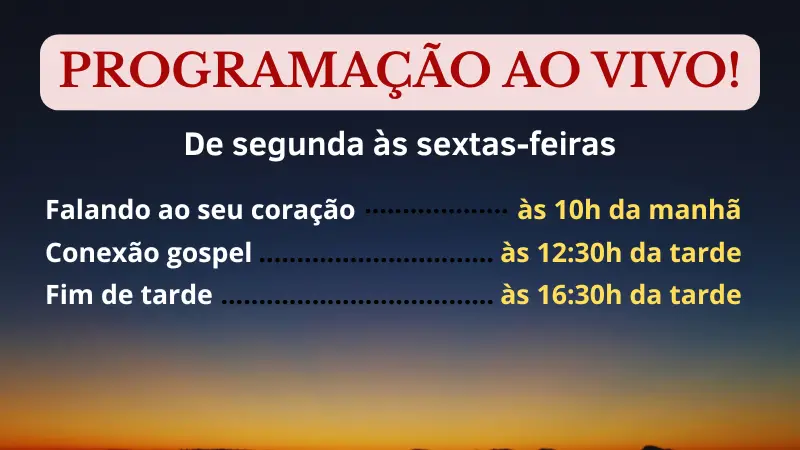 Programação ao vivo!