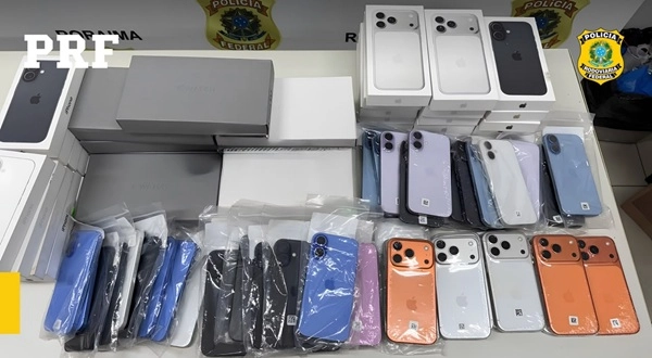 PRF apreende munições, cigarros, medicamentos, iphones e recaptura foragido da justiça em ações de fiscalização em Roraima
