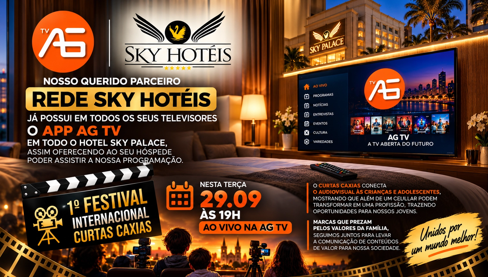 Rede Sky Hotéis e AG TV fortalecem parceria e levam conteúdo e cultura aos hóspedes