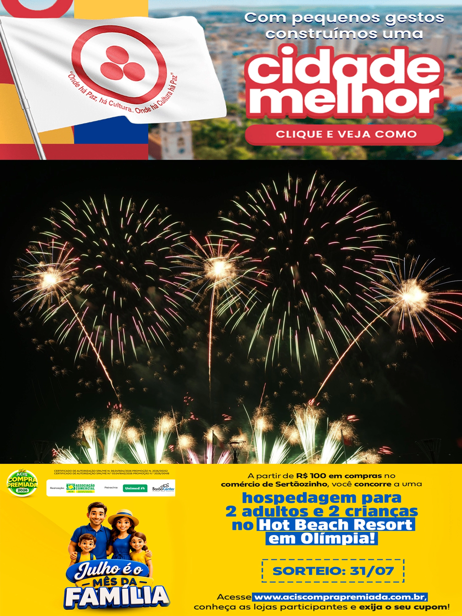 Governo de Sertãozinho reforça proibição do uso de fogos de artifício com estampido