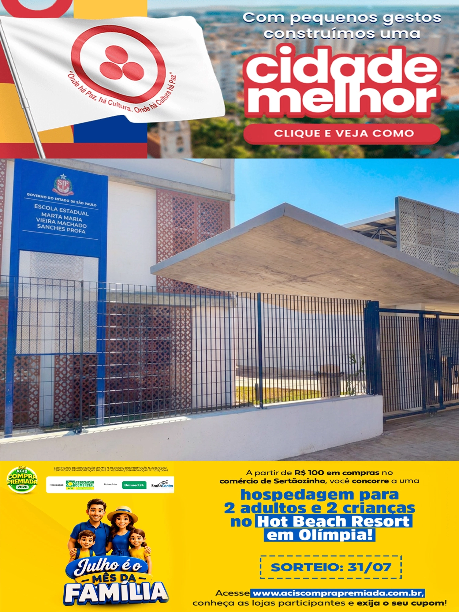 Nova Escola Estadual "prof.ª Marta Maria Vieira Machado Sanches" inicia atividades em Sertãozinho