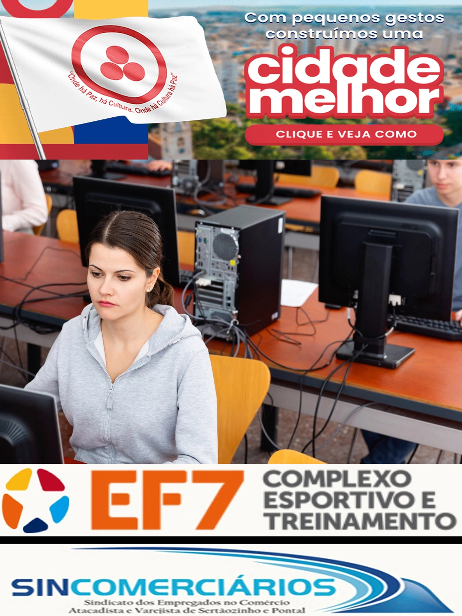 Curso presencial gratuito de informática recebe inscrições até sexta-feira, 07