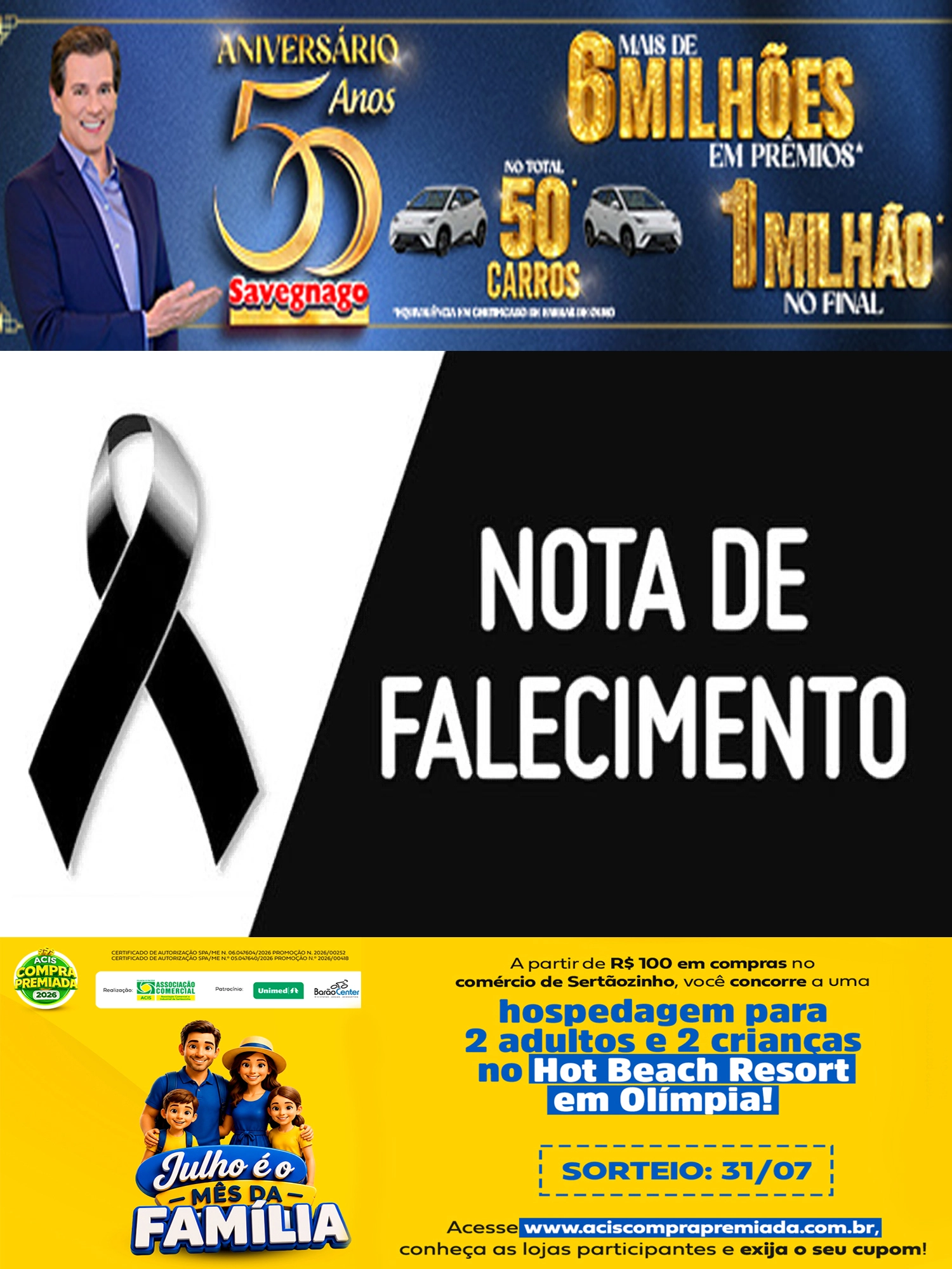 Falecimento | 06/08/2026