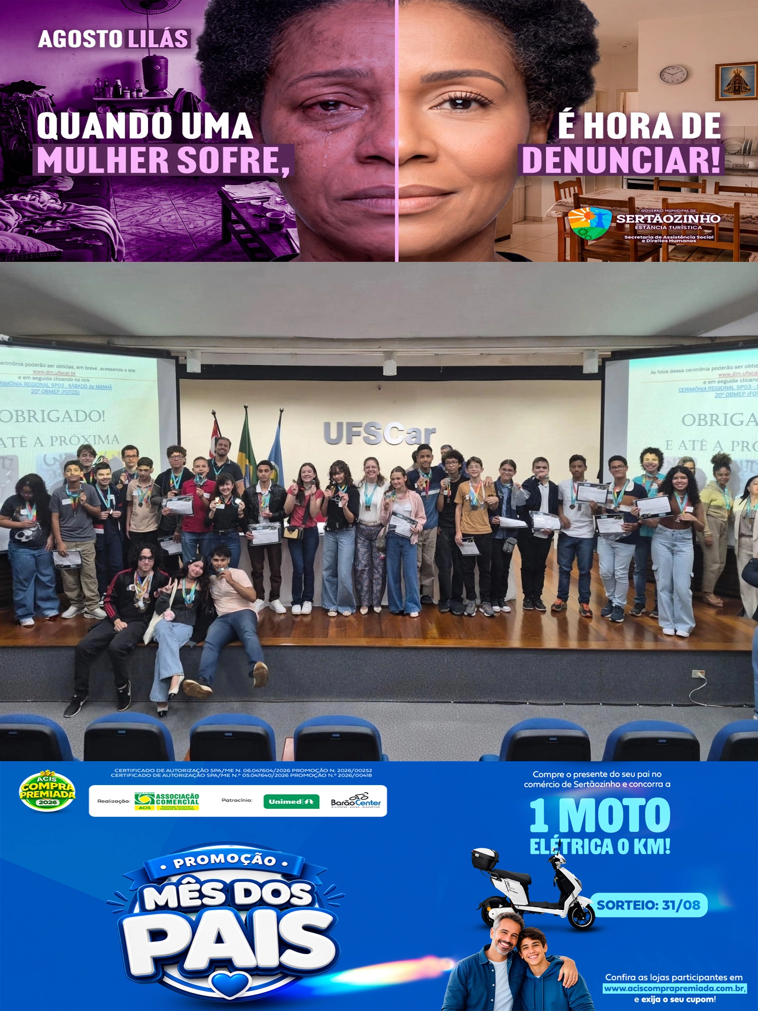 Alunos da Rede Municipal de Ensino de Sertãozinho conquistam 29 medalhas na Olimpíada de Matemática