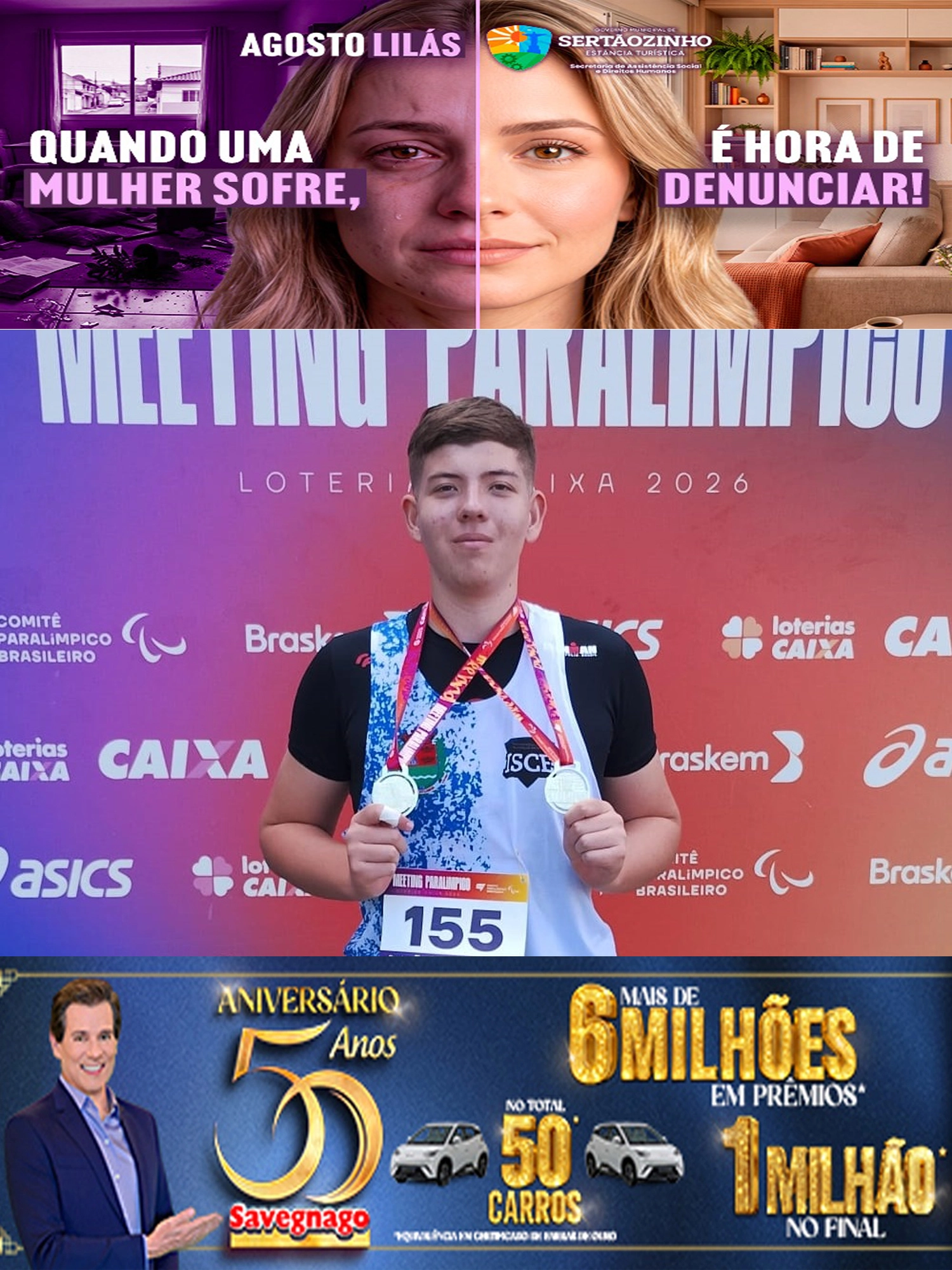 Atleta Paralímpico Sertanezino é campeão em duas modalidades e quebra recorde brasileiro
