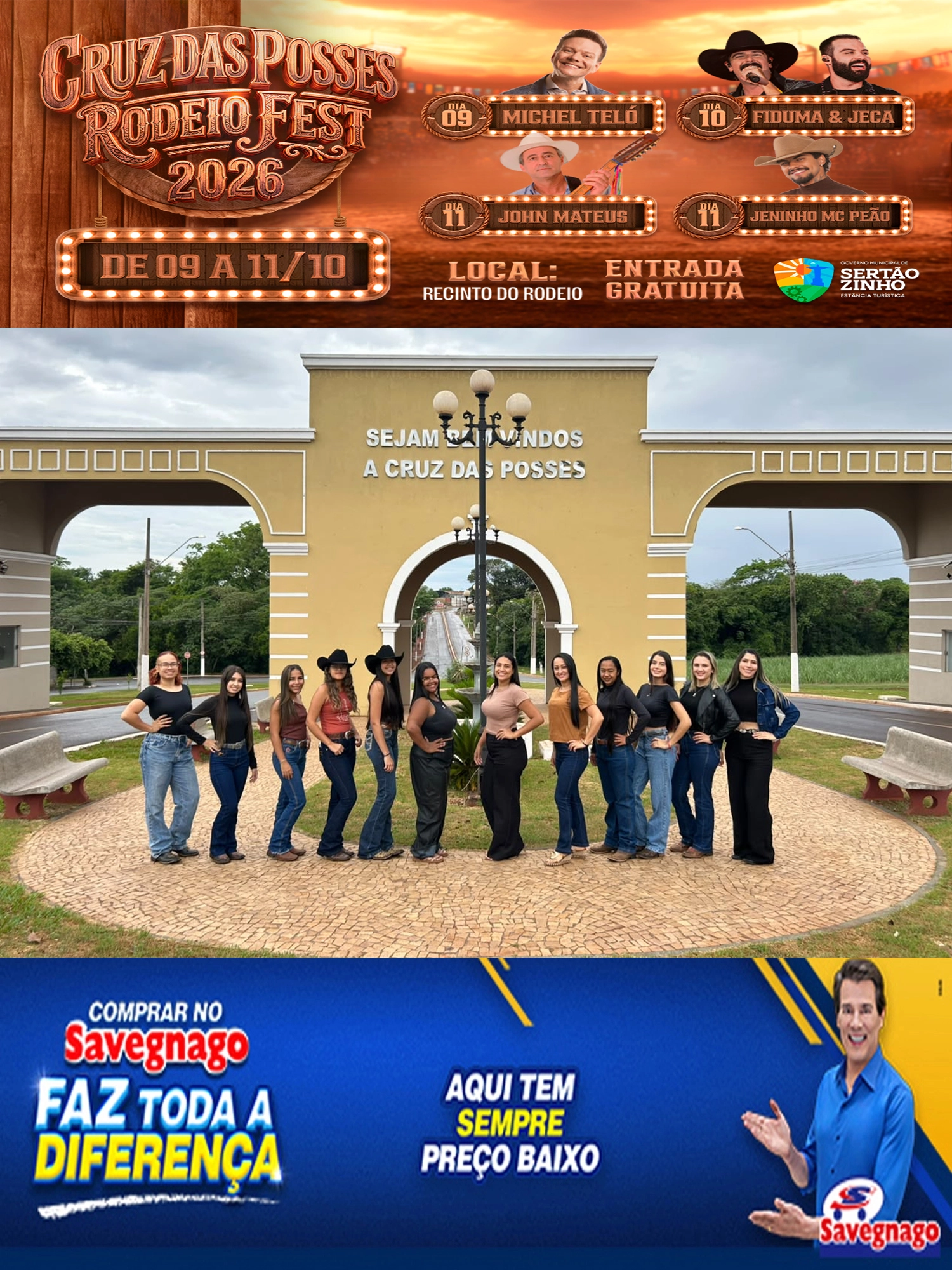 Escolha da Rainha abre a programação do Cruz das Posses Rodeio Fest 2026