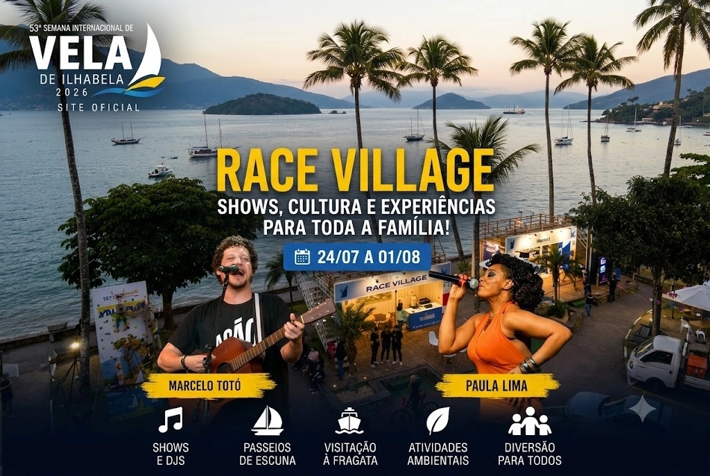 Race Village da Semana Internacional de Vela terá grandes shows, atrações gratuitas e experiências para toda a família