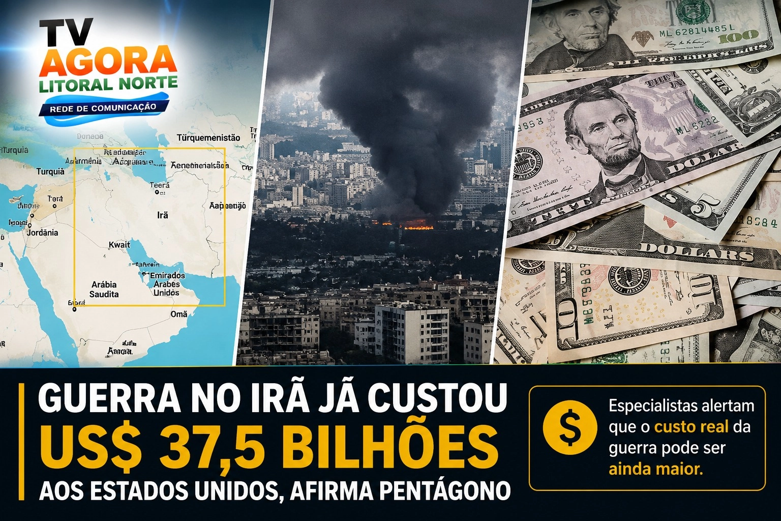 Guerra no Irã já custou US$ 37,5 bilhões aos EUA, afirma chefe do Pentágono