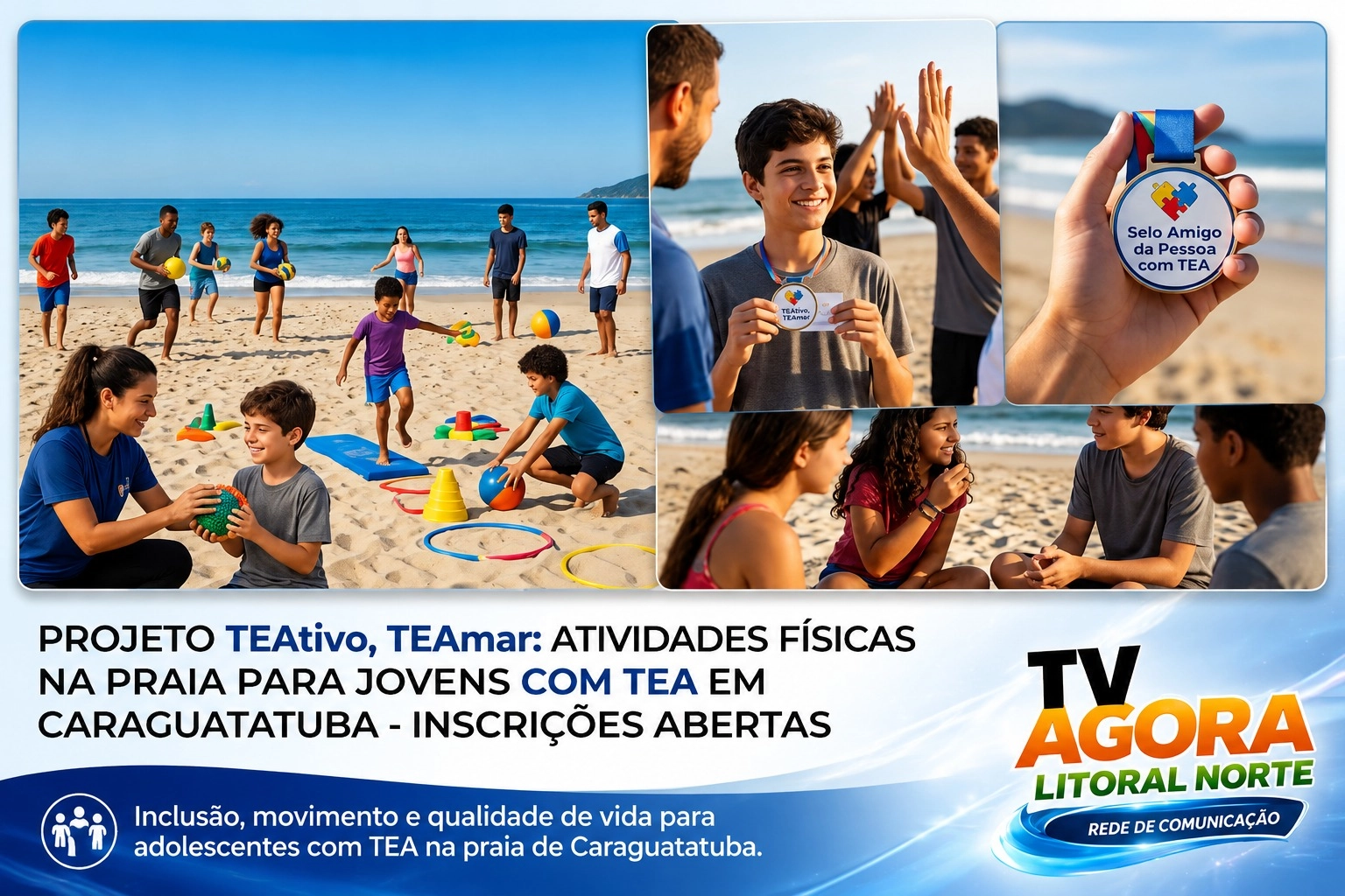 Projeto TEAtivo, TEAmar abre inscrições em Caraguatatuba após ser premiado pelo Governo de São Paulo