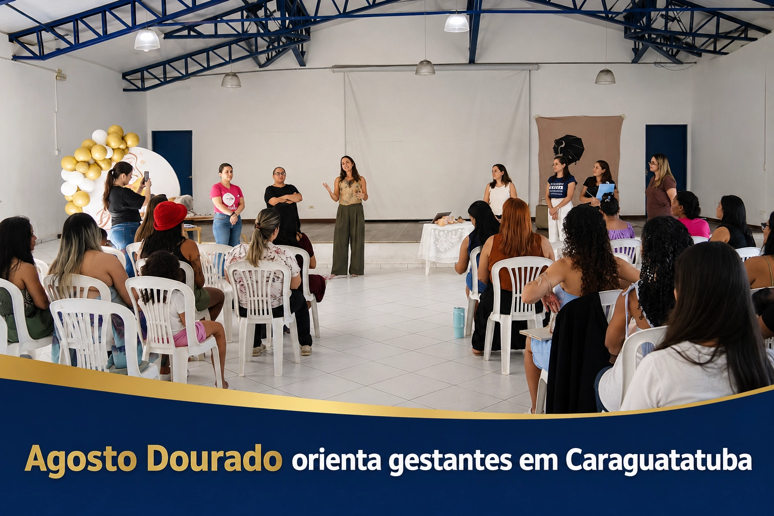 Gestantes aprendem sobre amamentação em encontro no Morro do Algodão