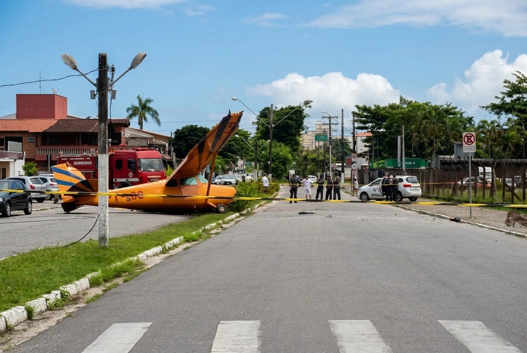Avião que caiu em avenida de Ubatuba teve falha de potência e erros operacionais, aponta Cenipa