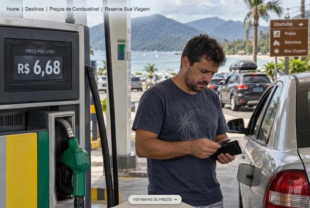 Gasolina custa em média R$ 6,68 em Ubatuba e pesa no bolso antes do feriado
