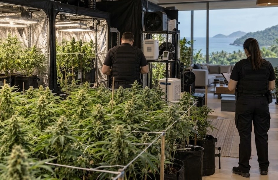 Norte-americano é preso após polícia encontrar 253 pés de maconha em casa de alto padrão em Ilhabela