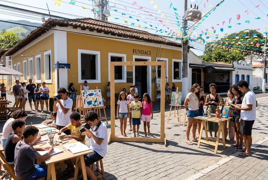 Pequenos artistas ganham espaço em Ilhabela; exposição abre 50 vagas para crianças e adolescentes