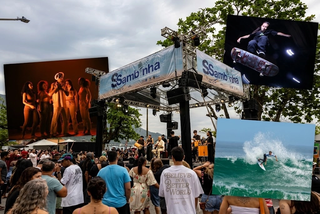 Do surfe ao samba: São Sebastião tem fim de semana com shows, cinema e dança