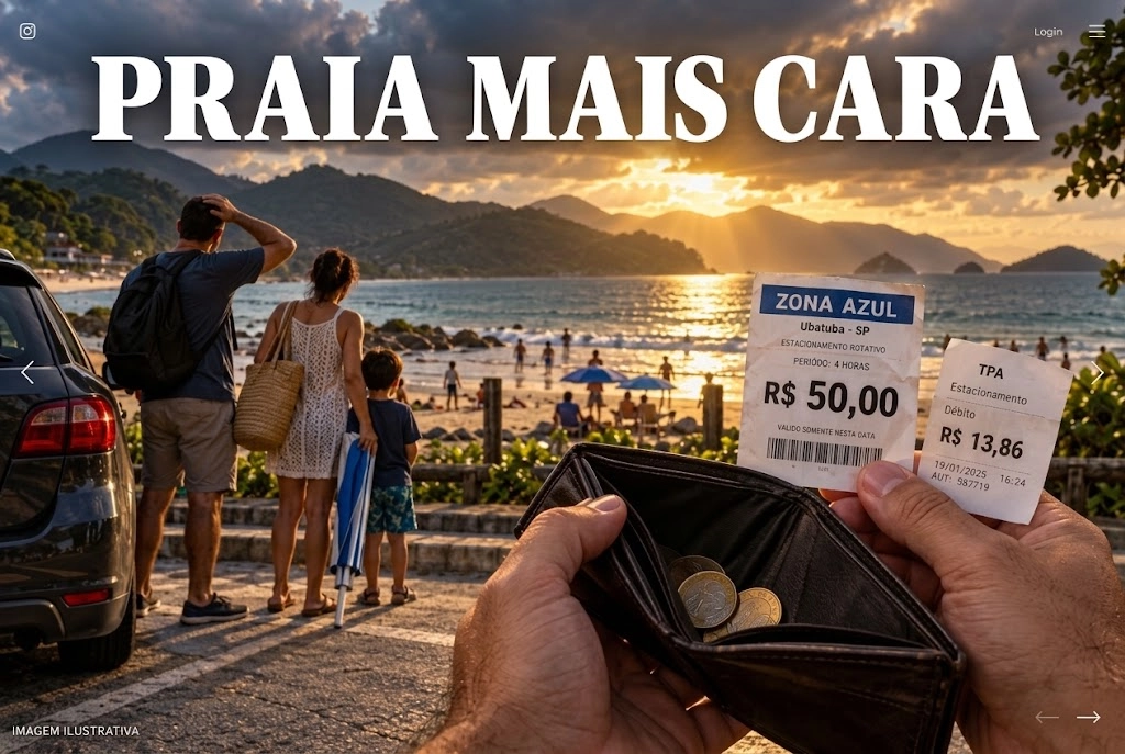 Zona Azul sobe 150% em Ubatuba: com TPA, passeio pode custar R$ 63,86 antes do primeiro consumo