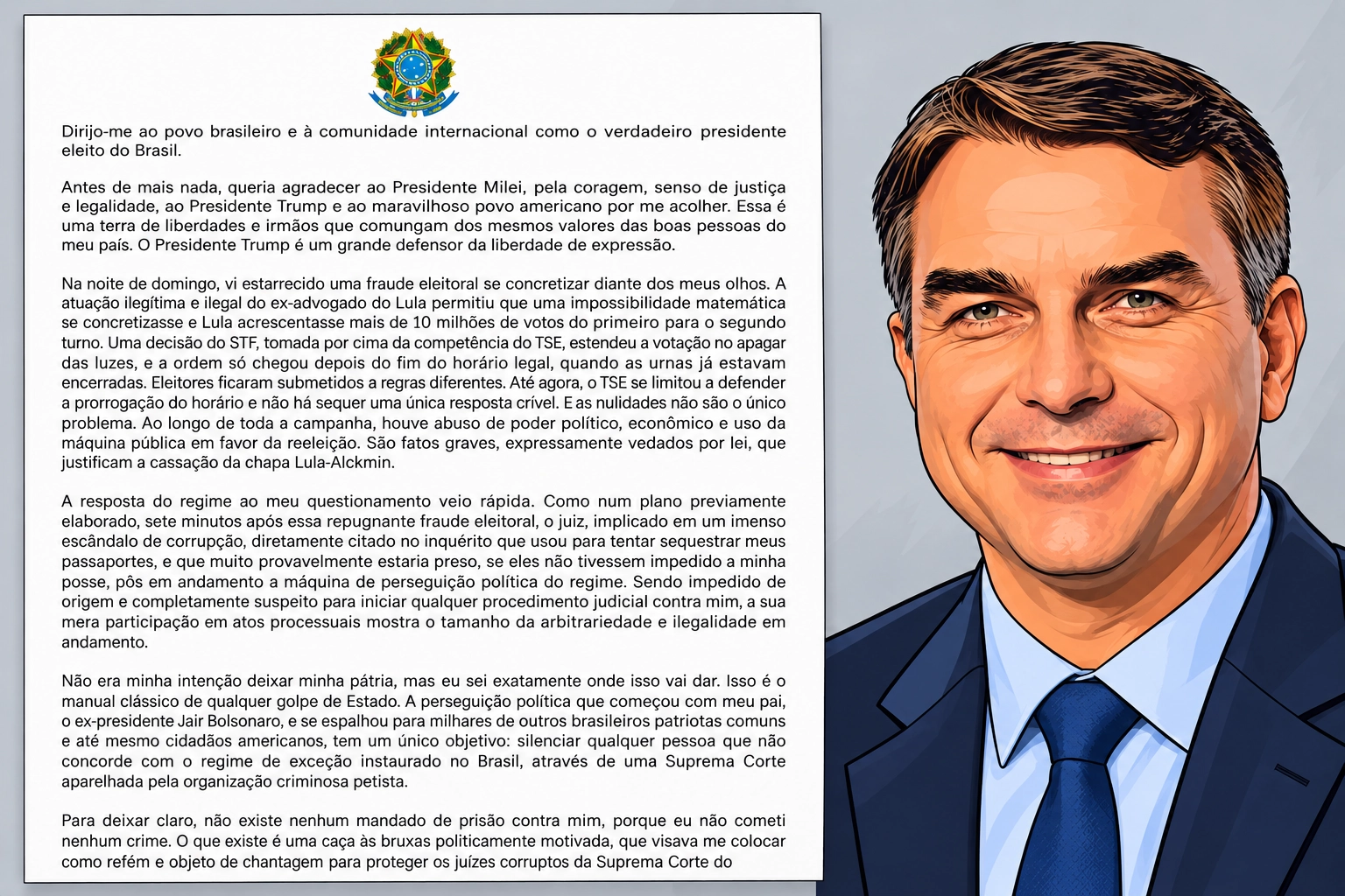 Flávio Bolsonaro nos EUA: chegada, trajeto e carta