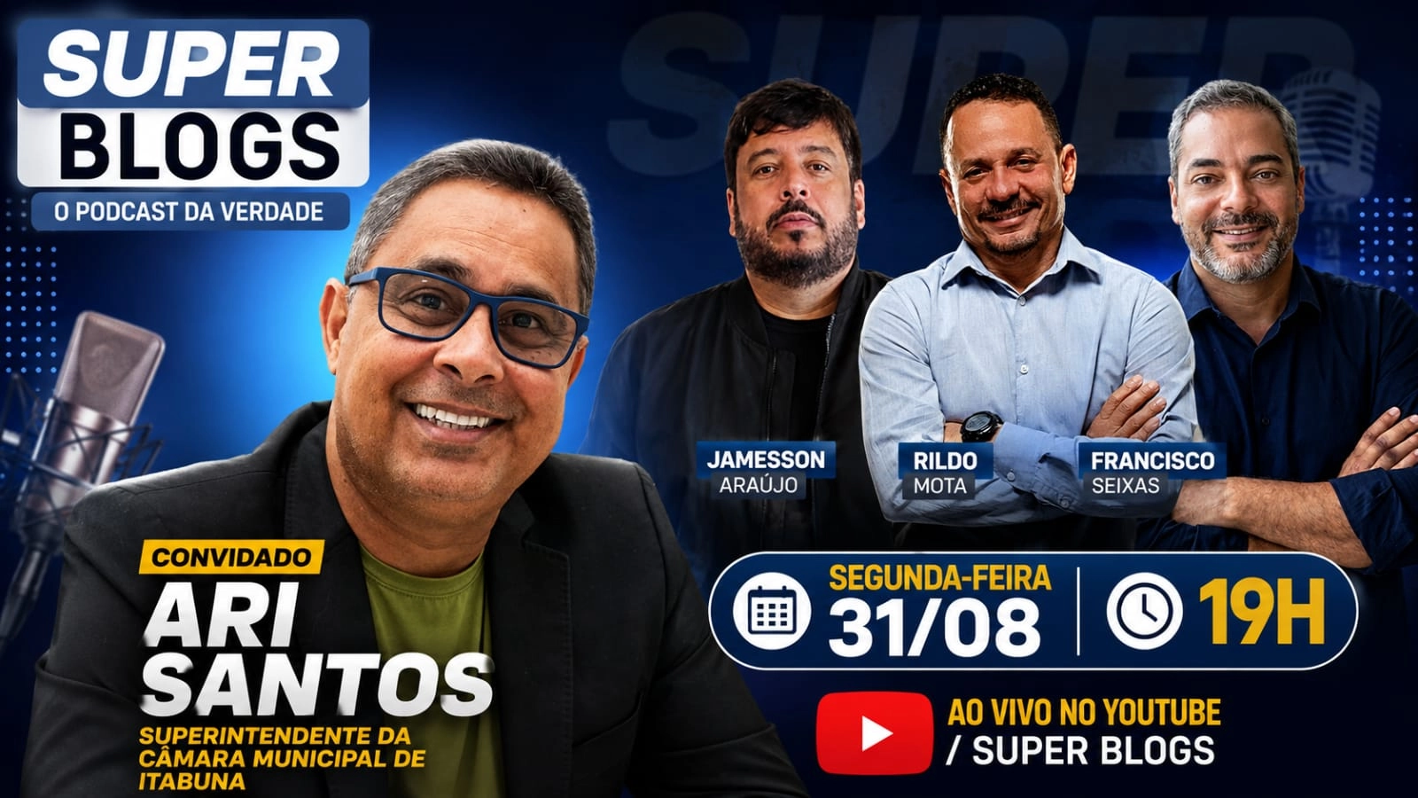 Super Blogs recebe Ari Santos, superintendente da Câmara de Itabuna, nesta segunda-feira (31)