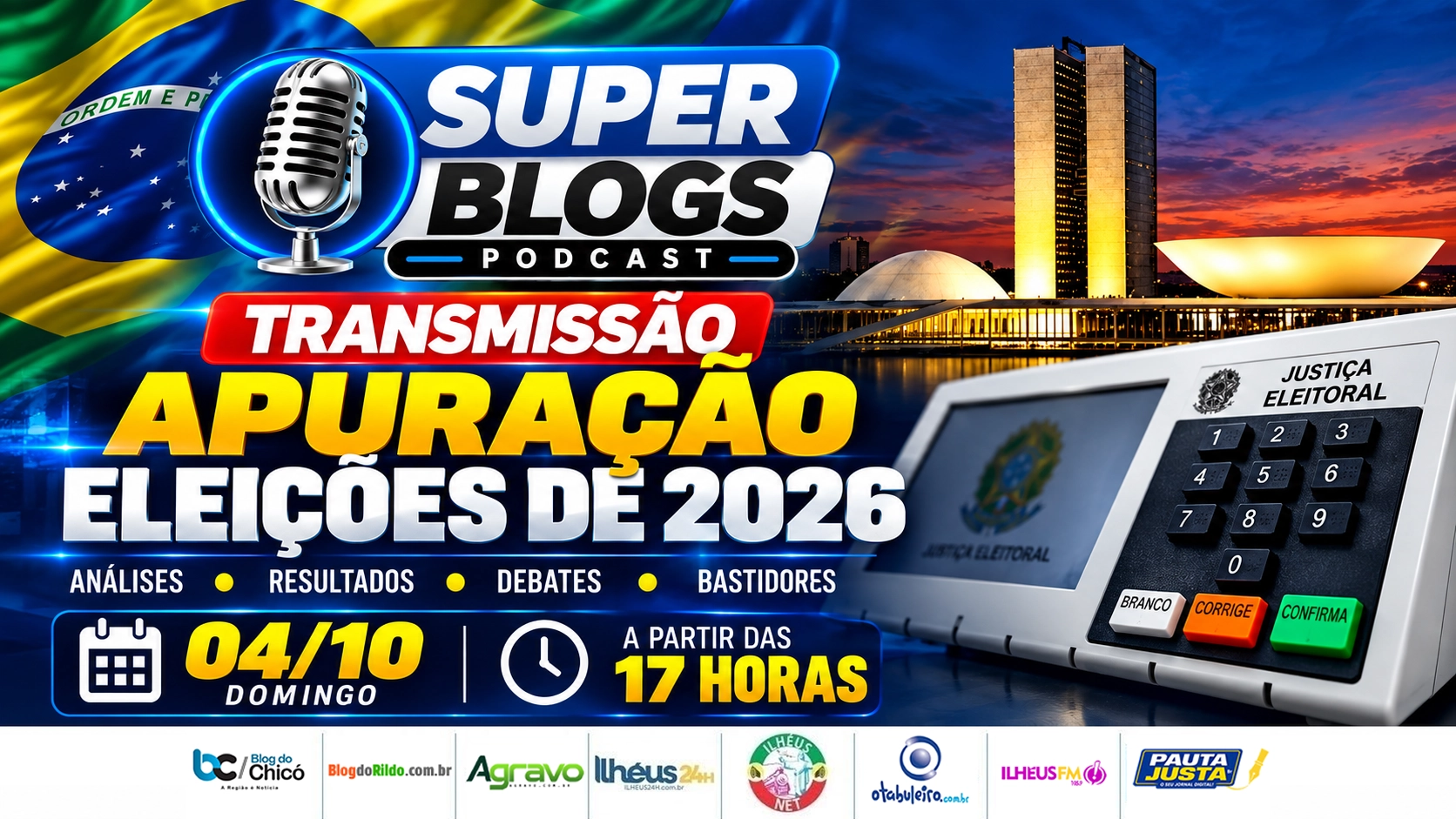 Super Blogs reúne blogs, rádios e jornalistas em mega cobertura das eleições de 2026
