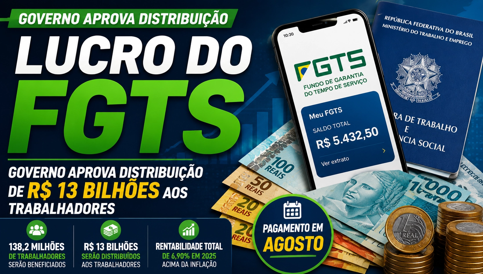 Governo aprova distribuição de R$ 13 bilhões do lucro do FGTS; veja quem tem direito
