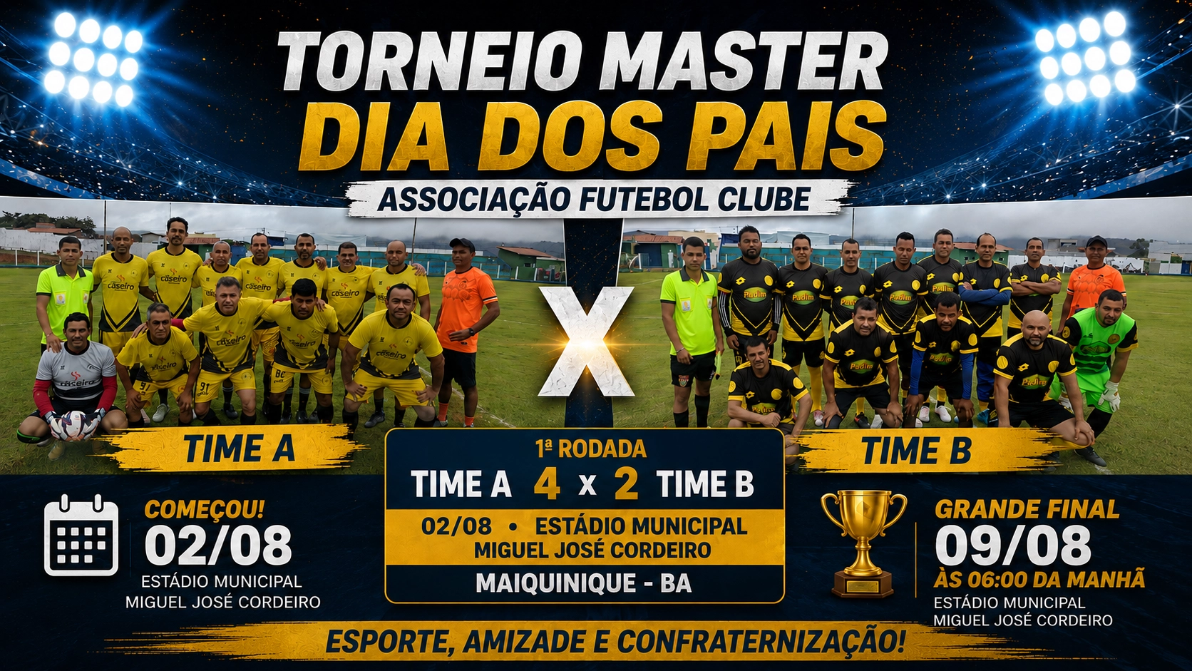 Torneio Master Dia dos Pais tem início com grande jogo no Estádio Municipal de Maiquinique