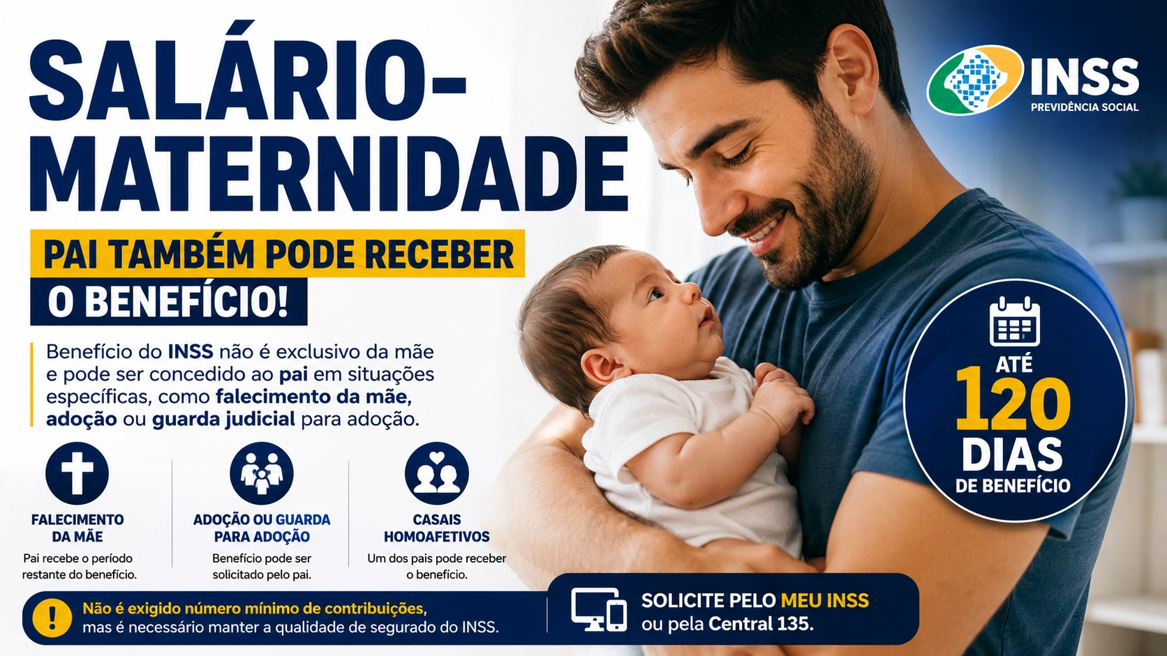 SALÁRIO-MATERNIDADE TAMBÉM PODE SER PAGO AO PAI; ENTENDA EM QUAIS SITUAÇÕES