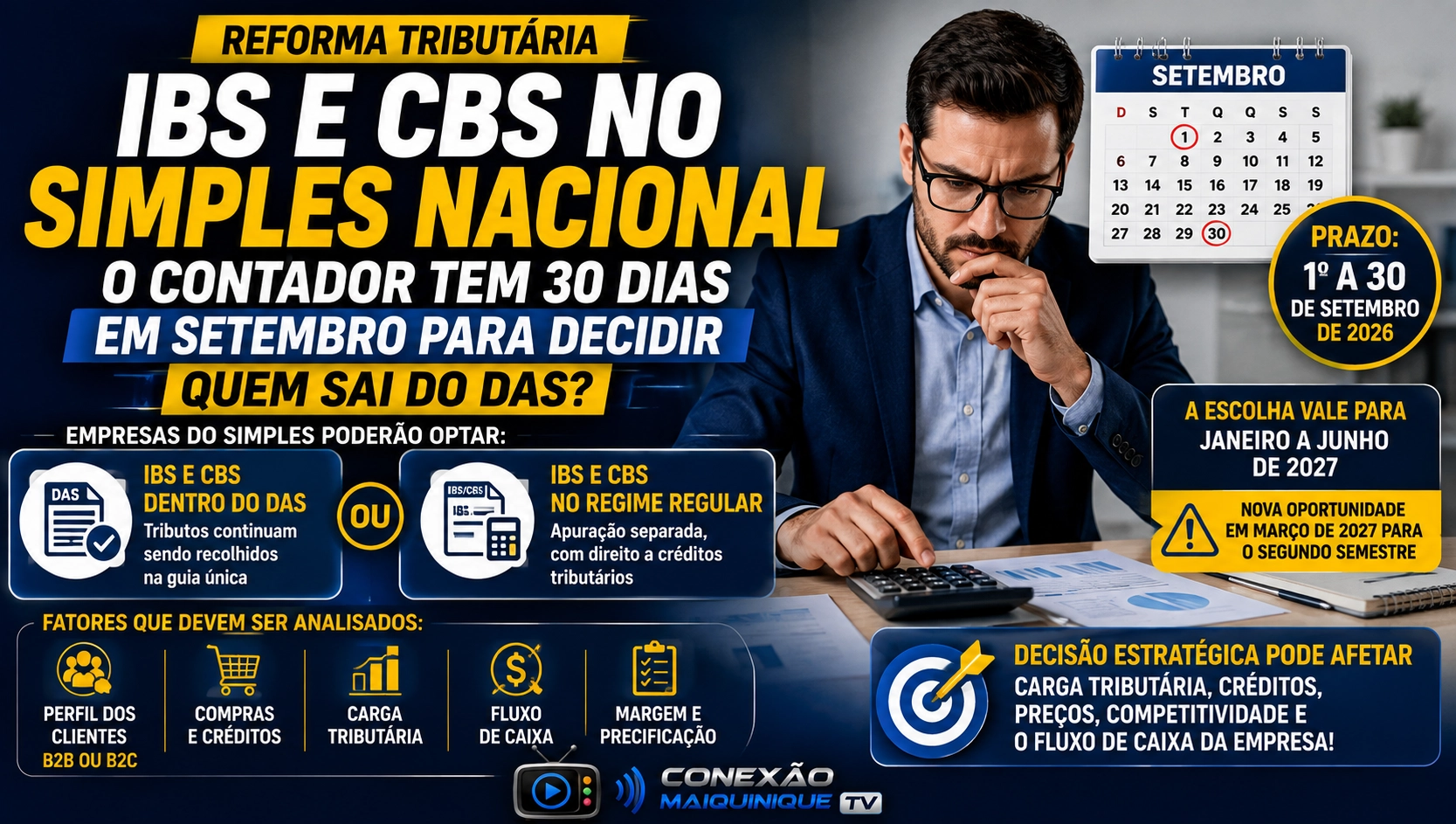 Reforma Tributária: empresas do Simples terão setembro para decidir se IBS e CBS ficam dentro ou fora do DAS