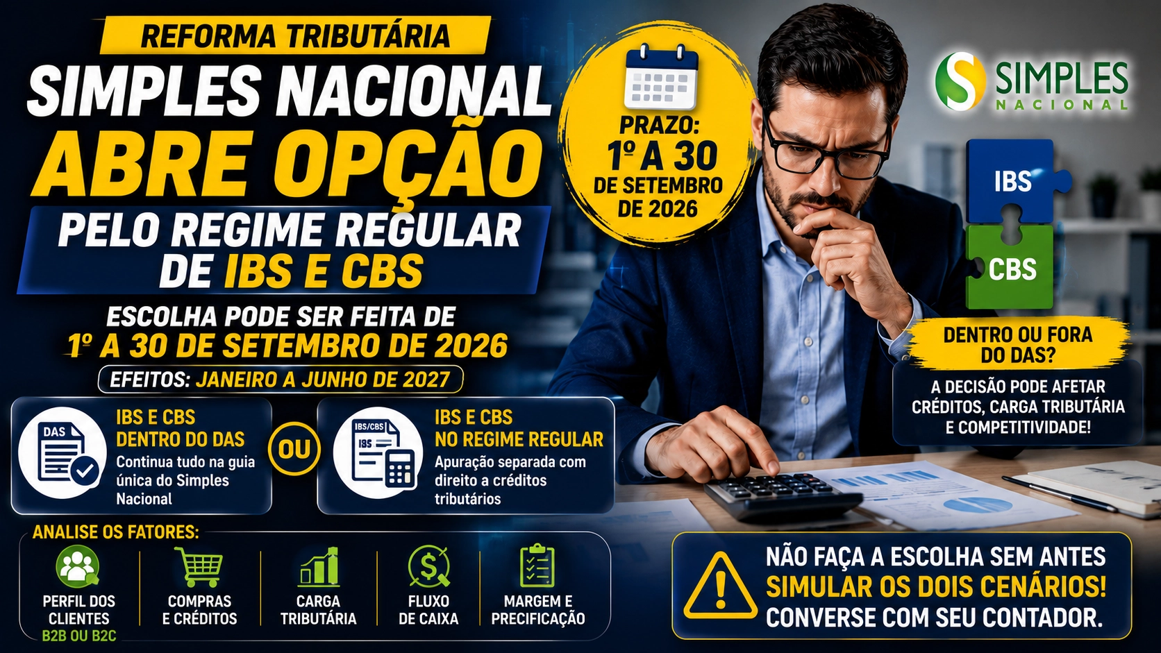 Simples Nacional: empresas já podem escolher IBS e CBS fora do DAS para 2027