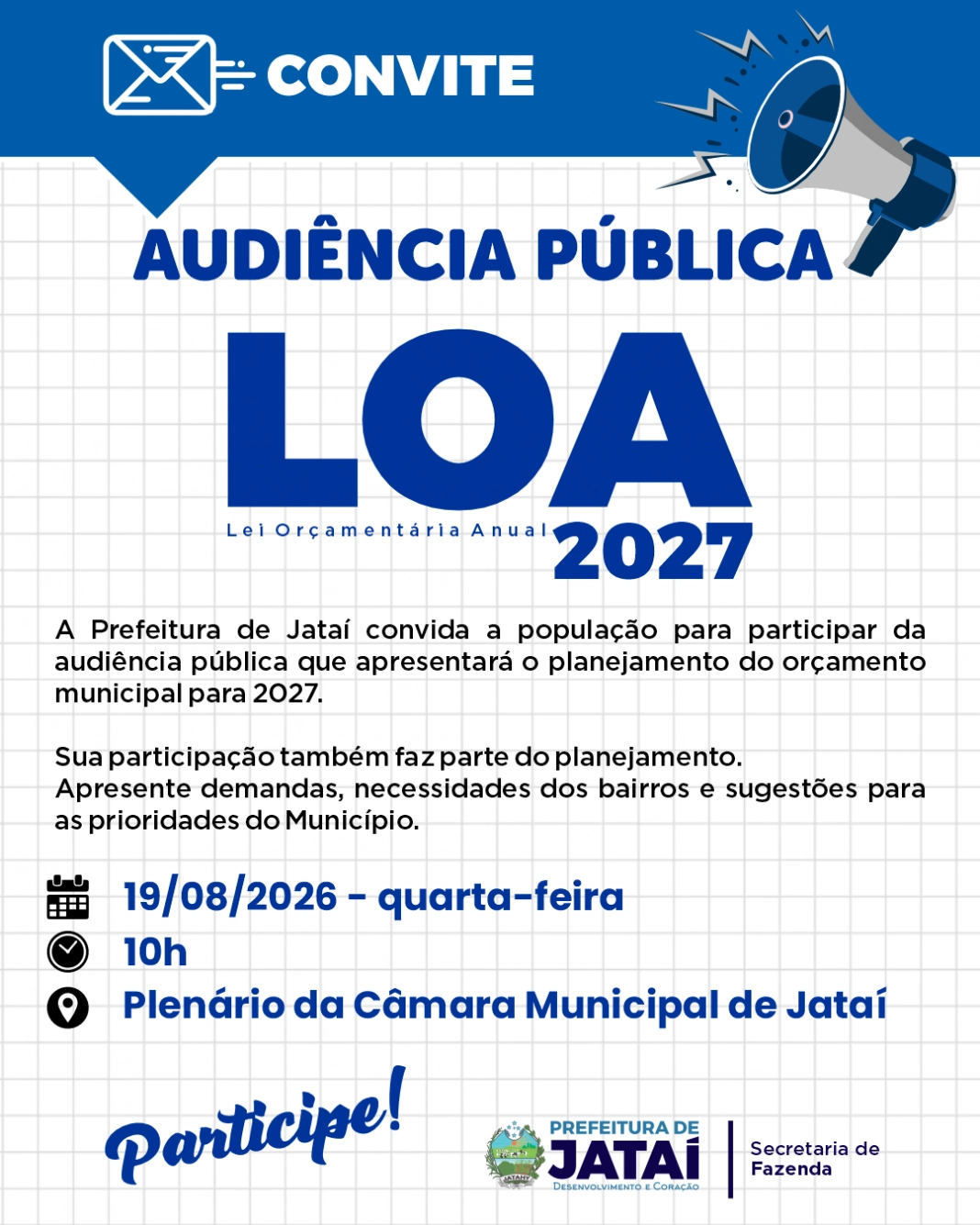 Prefeitura de Jataí realiza audiência pública para discutir a LOA 2027