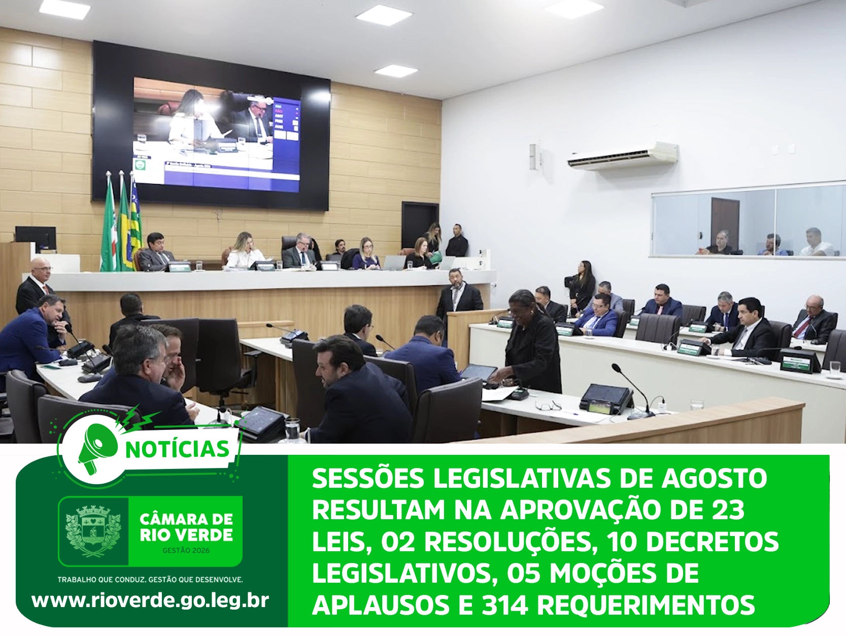 SESSÕES LEGISLATIVAS DE AGOSTO RESULTAM NA APROVAÇÃO DE 23 LEIS, 02 RESOLUÇÕES, 10 DECRETOS LEGISLATIVOS, 05 MOÇÕES DE APLAUSOS E 314 REQUERIMENTOS