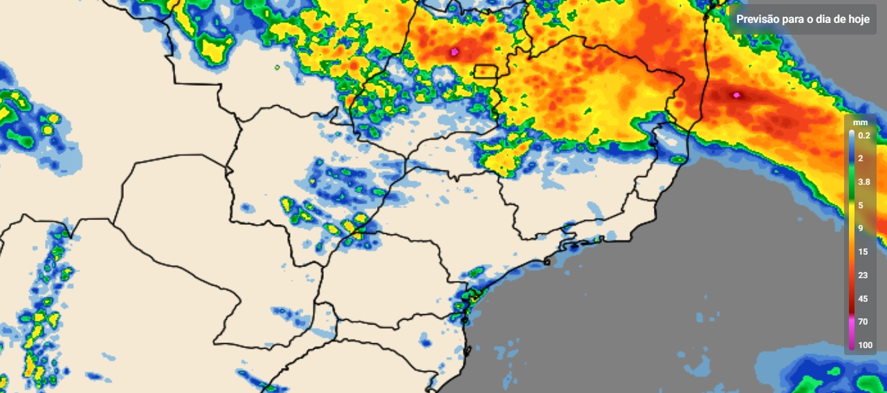 PREVISÃO DO TEMPO: Aguaí pode registrar 56 milímetros de chuva na quinta-feira